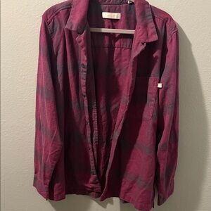 Standard/cloth XL burgundy and grey Plaid Button-Up Shirt